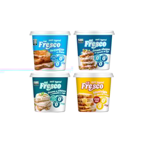 Kit Pastas - 1 de cada (cream cheese, manteiga, requeijão, chèvre) Kit Pastas - 1 de cada (cream cheese, manteiga, requeijão, chèvre)